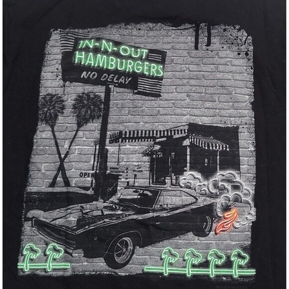 IN-N-OUT Burger T-Shirt Medium Black Graphic Tee 2023 QUALITY-N-SPEED CALIFORNIA - Picture 9 of 11
